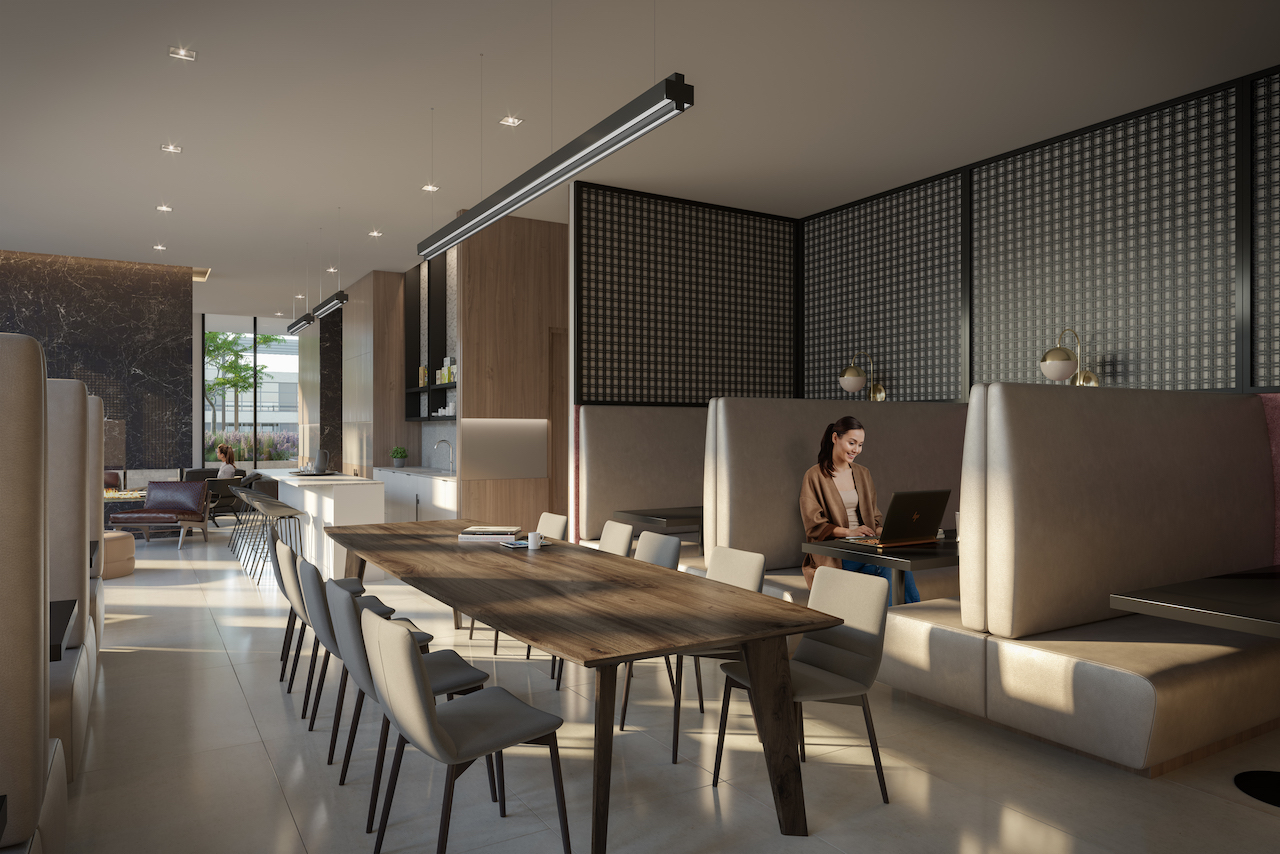 Rendering of 55 Mercer co-working space.