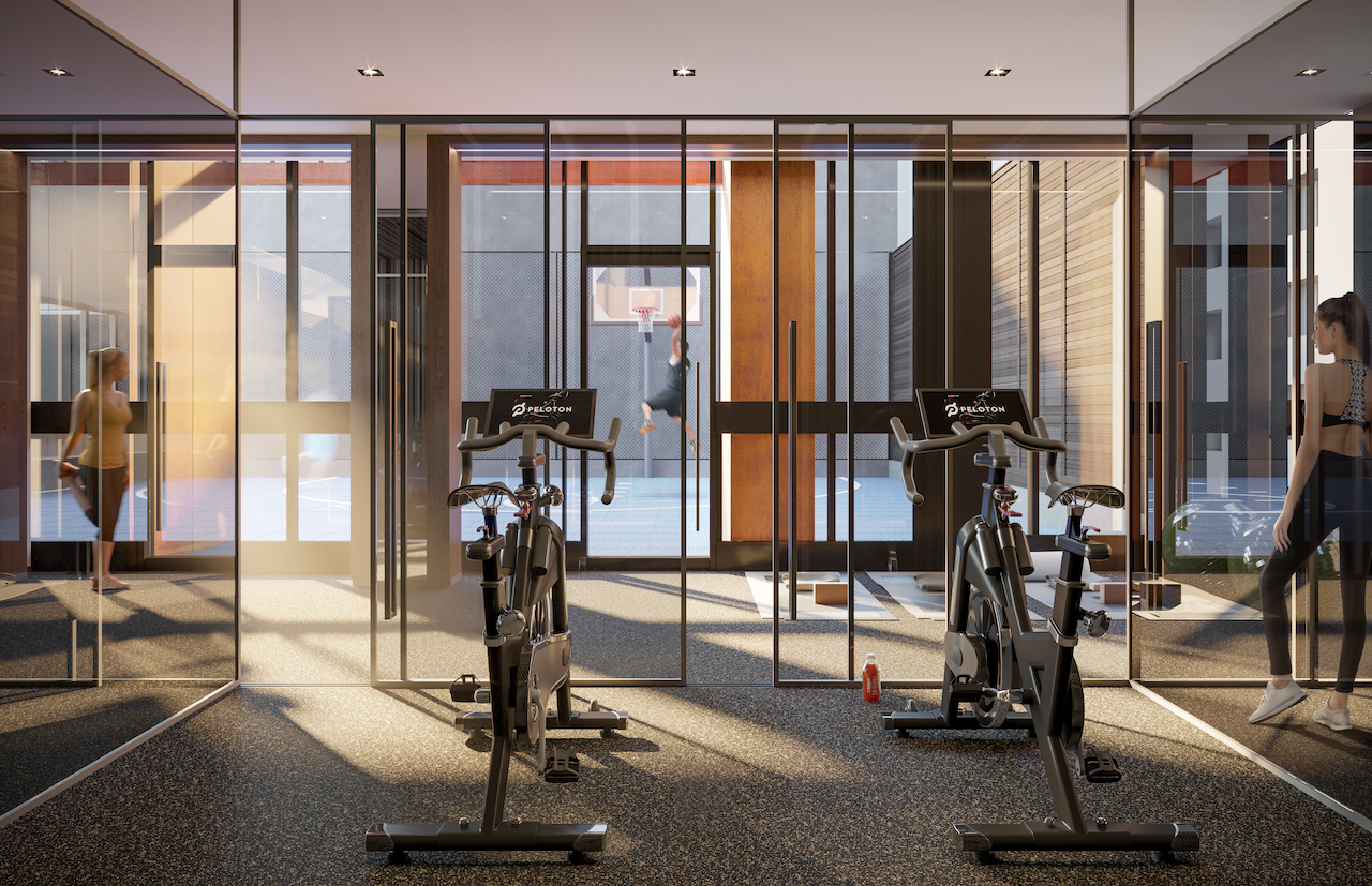 Rendering of 55 Mercer Peloton Pods.
