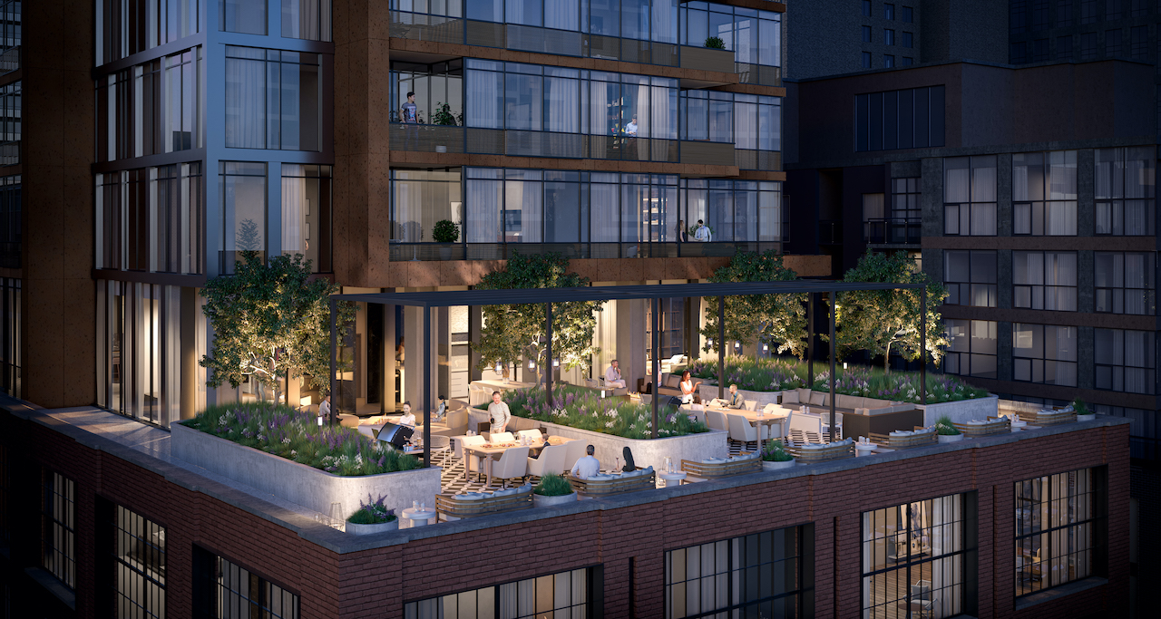 Rendering of 55 Mercer rooftop amenity.
