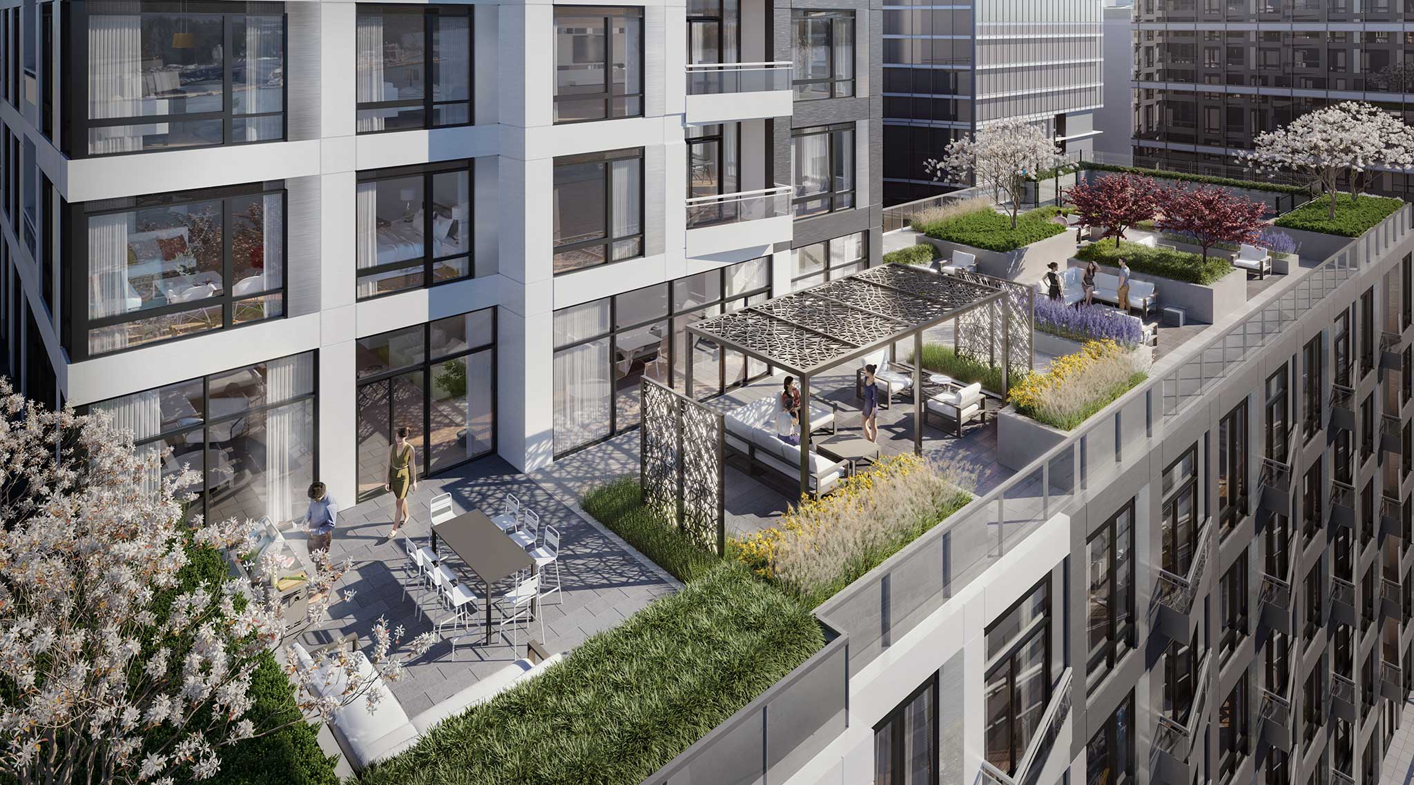 Rendering of Empire Quay House Condos terrace.