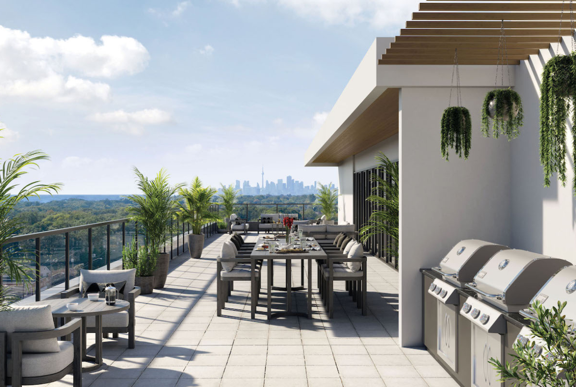 Rendering of The Manderley Condos interior rooftop.