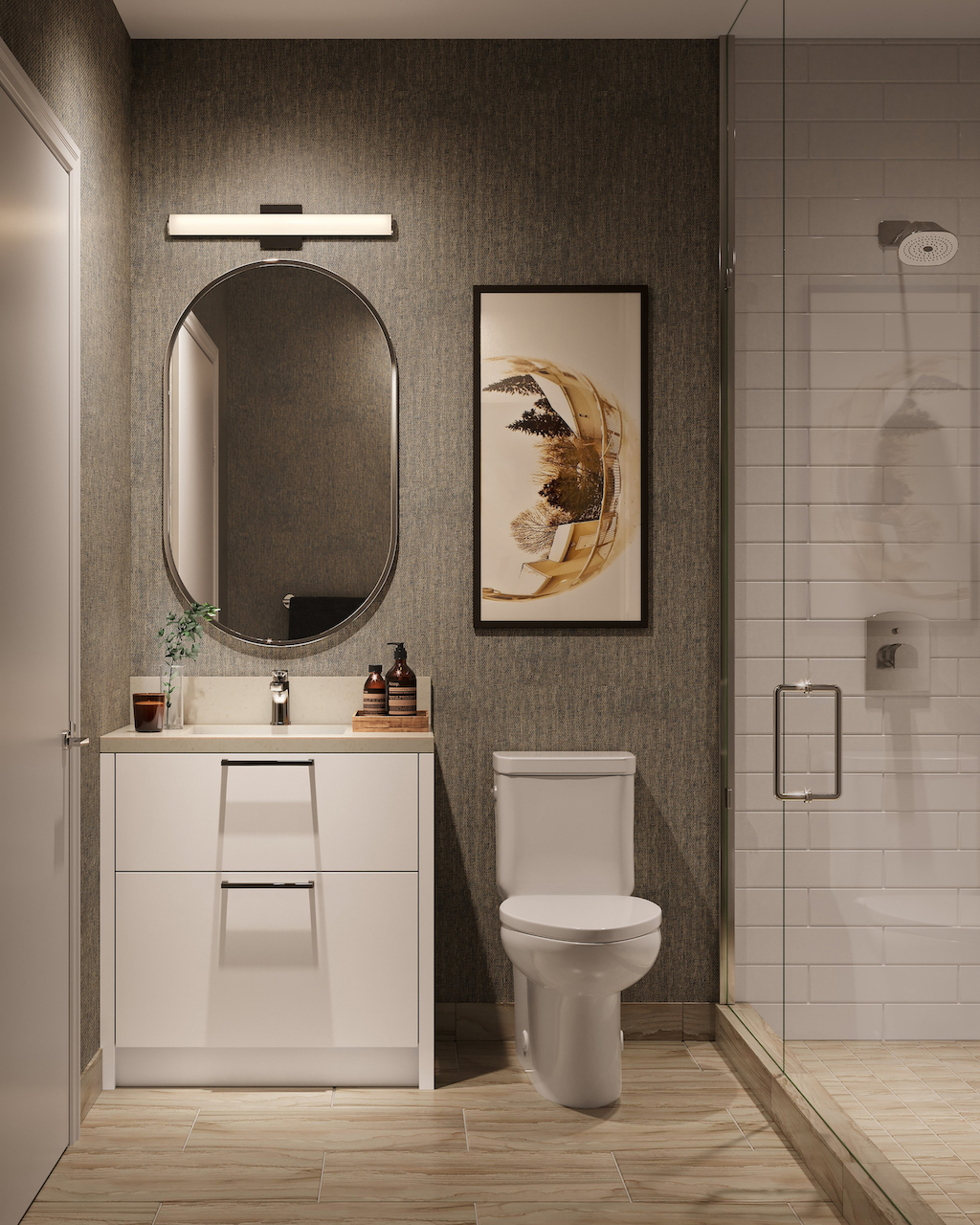 Rendering of The Manderley Condos interior suite bathroom.