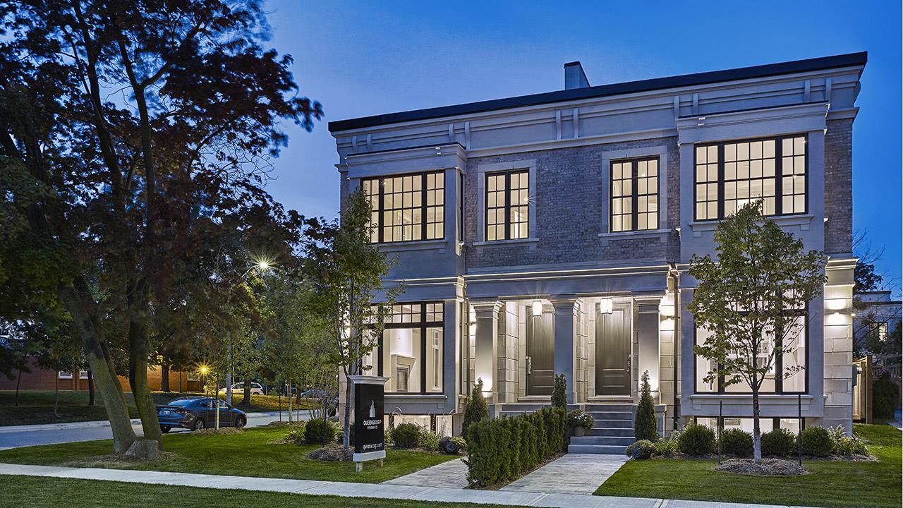 Exterior rendering for Elmwood Homes.