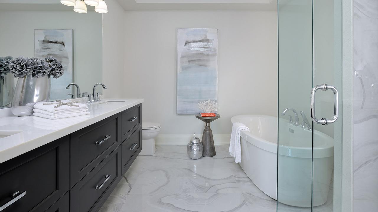 Bathroom rendering for Elmwood Homes.