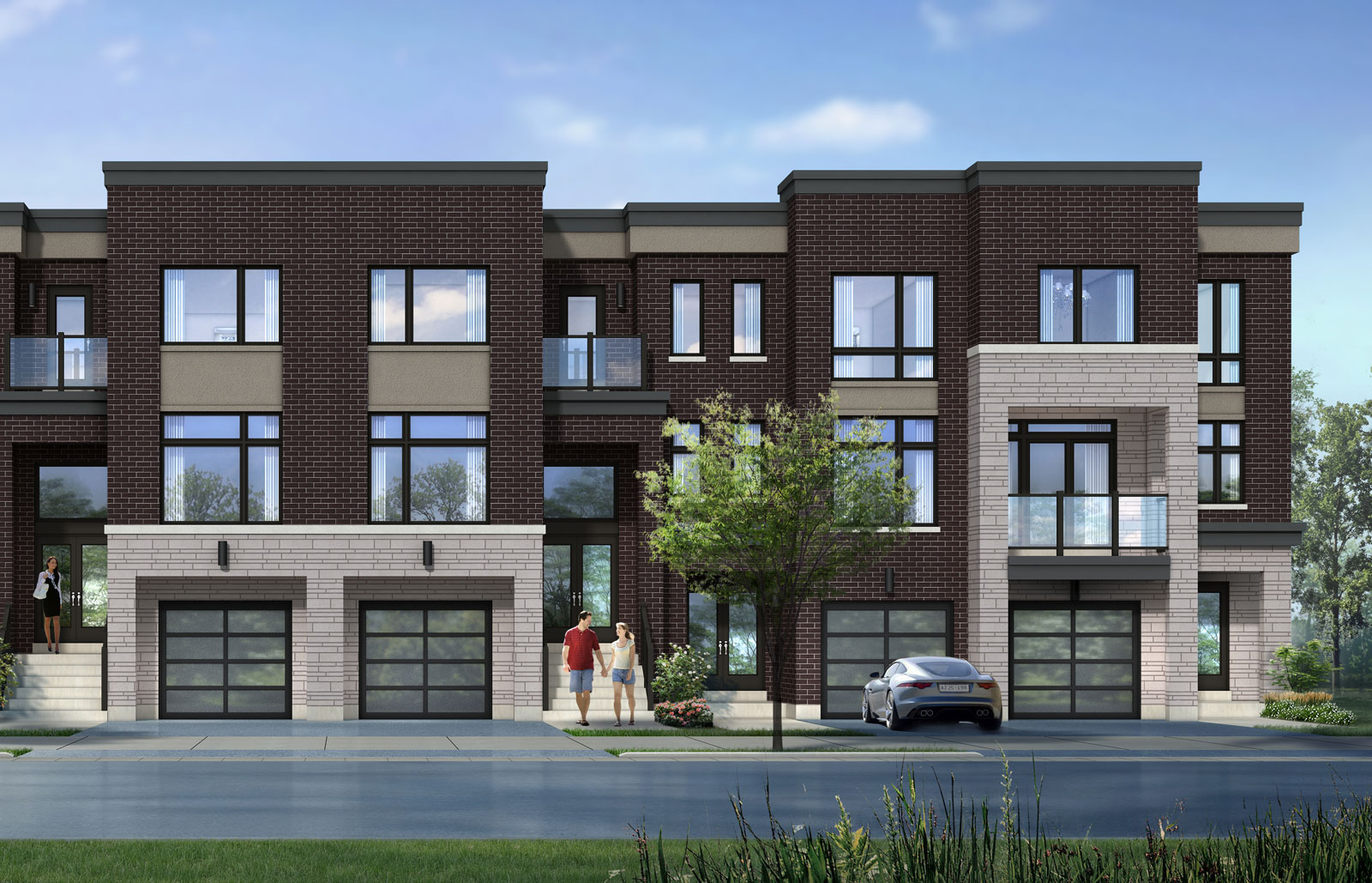 Partial exterior rendering of Frenchman's Bay Towns.