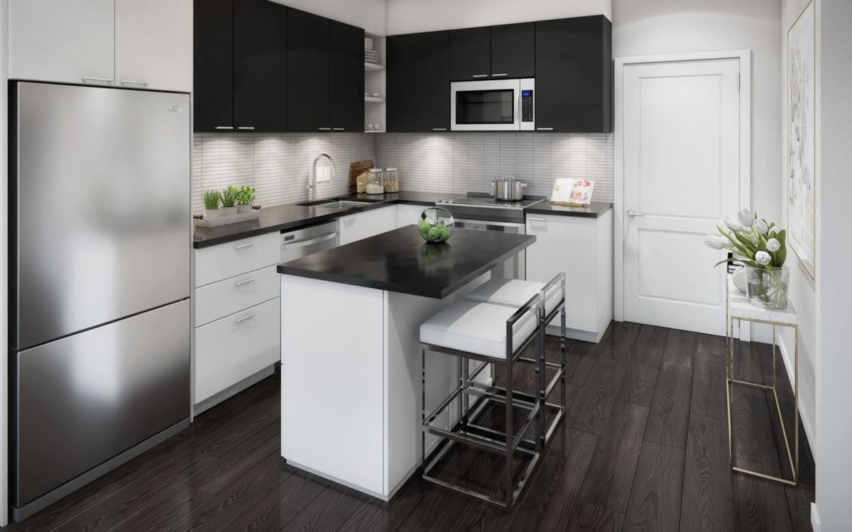 Kitchen rendering of GO.2 Condos.
