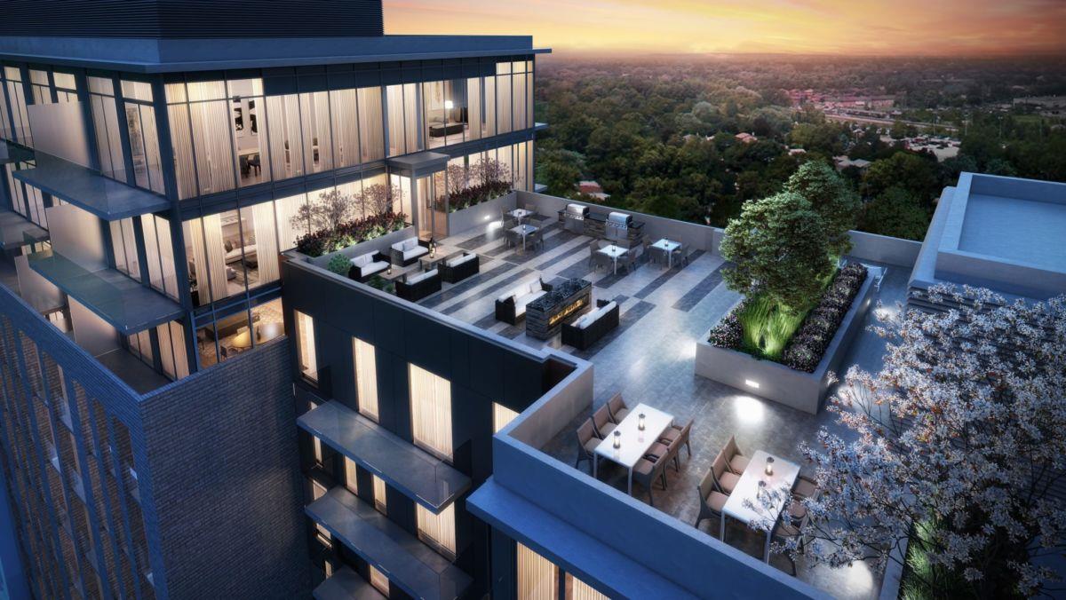 Rooftop terrace rendering of GO.2 Condos.