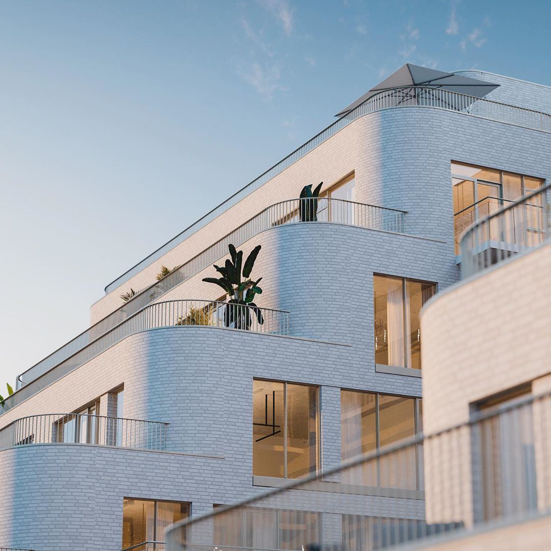 Rendering of Reina Condos exterior balcony