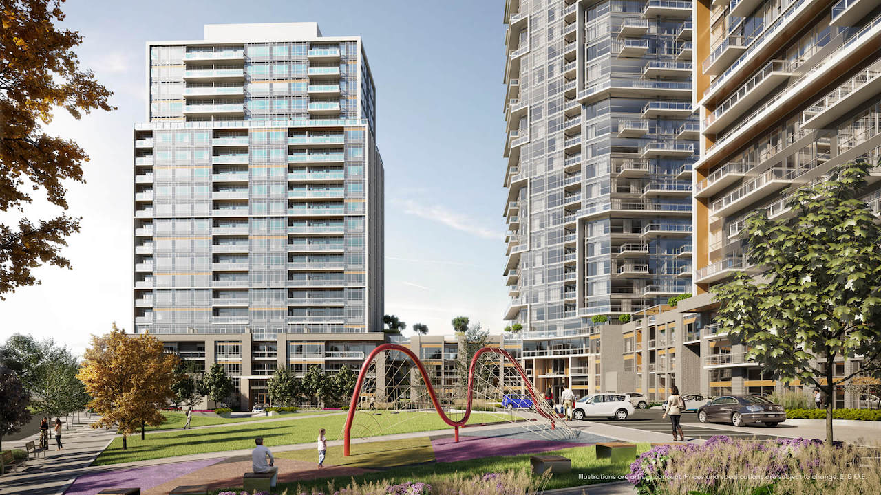Rendering of Connectt Condos park and playground.