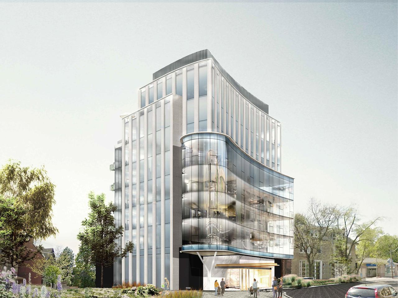 Exterior rendering of 321 Davenport Condos during the day.