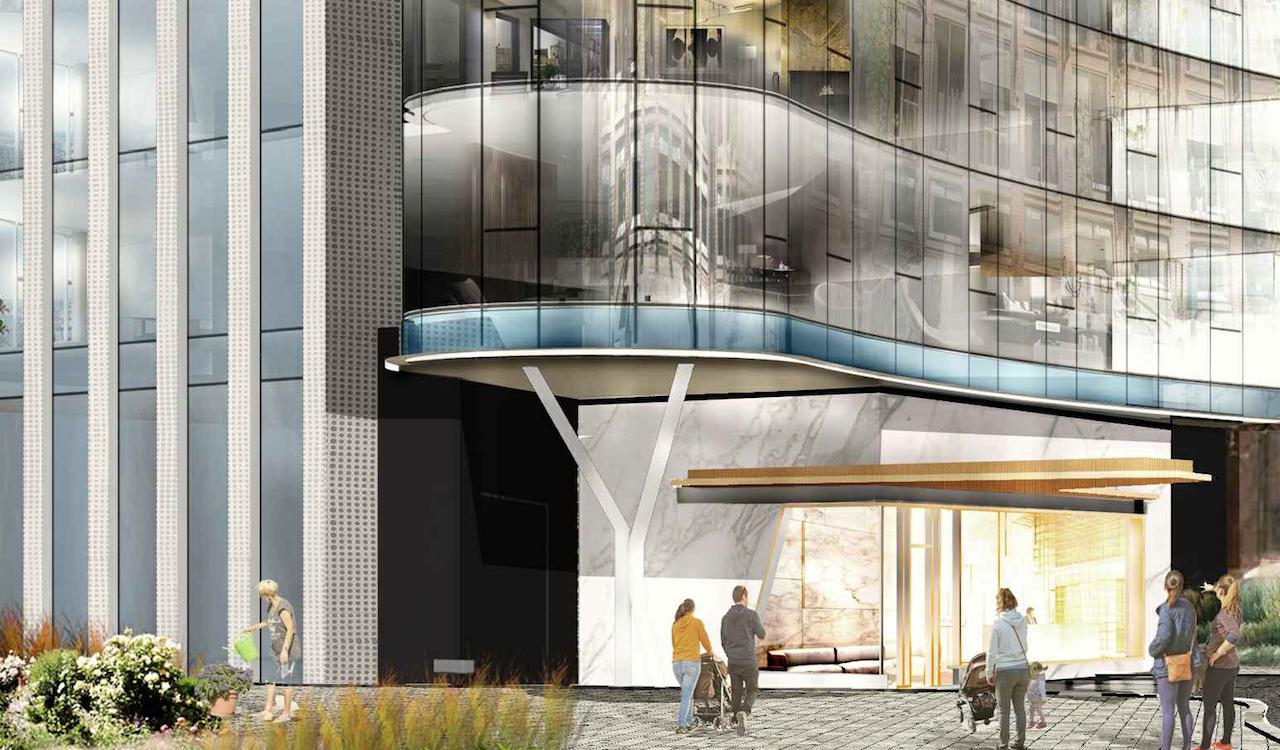 Exterior entrance rendering of 321 Davenport Condos.