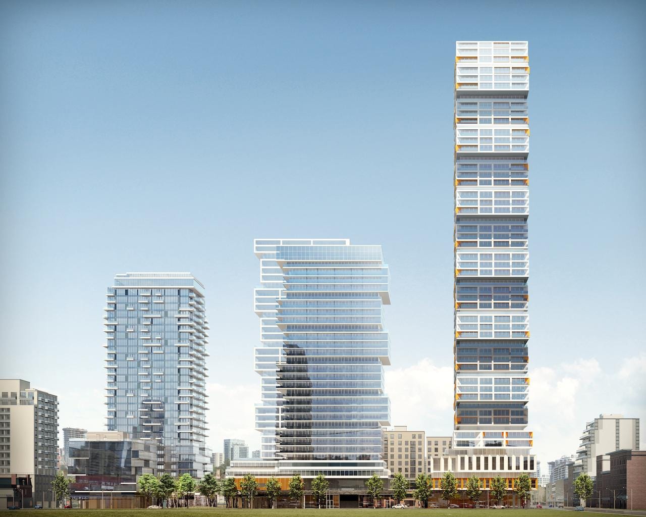 Rendering of 88 East and 88 West Condos multi-tower community.