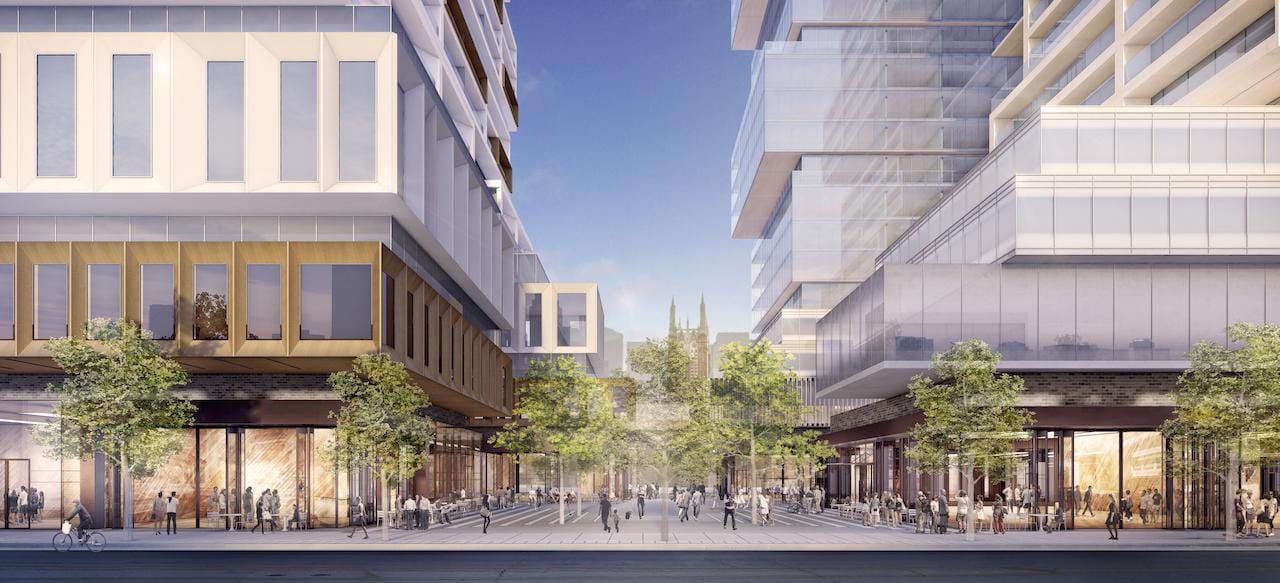 Rendering of 88 East and 88 West Condos street-view.
