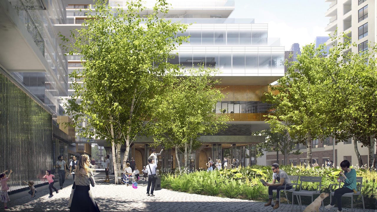 Rendering of 88 East and 88 West Condos courtyard.