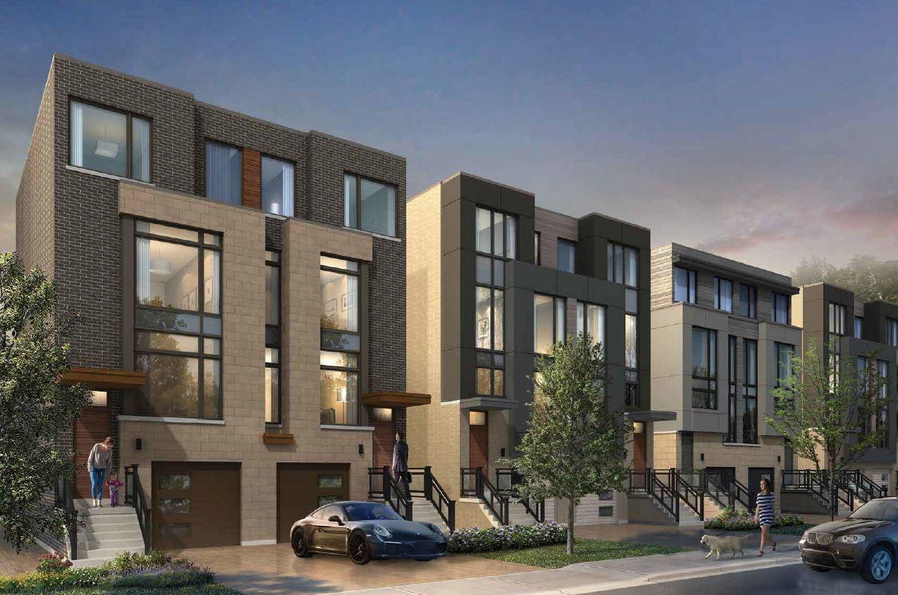 Exterior rendering of The Riverside Residences towns.