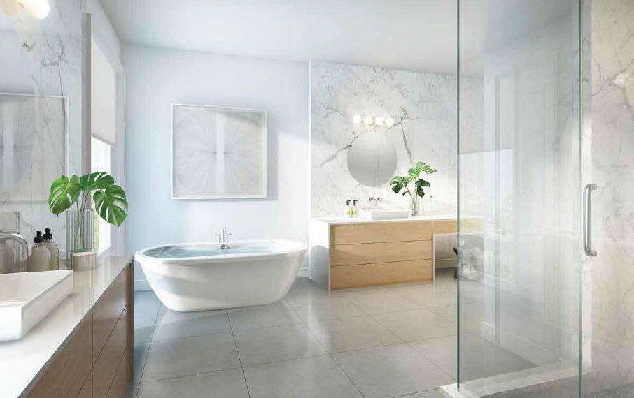 Interior rendering of The Riverside Residences bathroom.