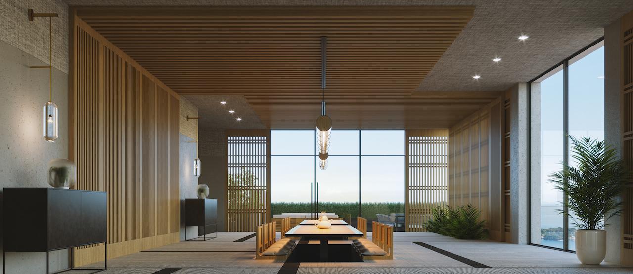 The Saint Condos dining event space