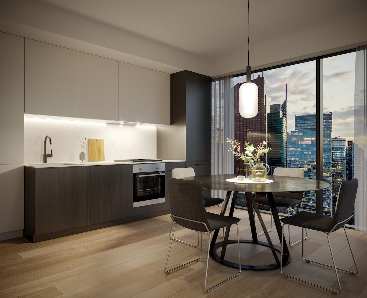 The Saint Condos interior suite kitchen