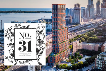 Exterior aerial rendering of No. 31 Parliament Condos.