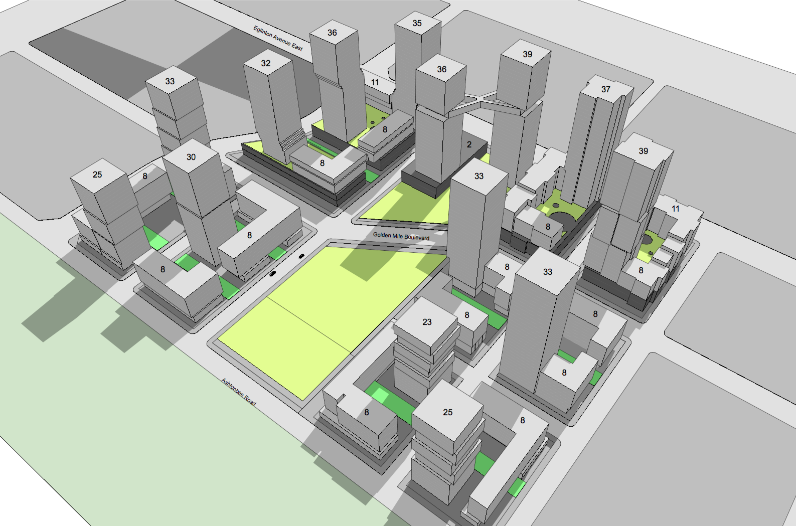 1900 Eglinton East 23-building neighbourhood development