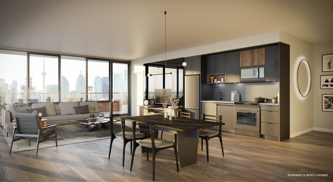 Suite Kitchen interior rendering of No. 31 Parliament Condos.