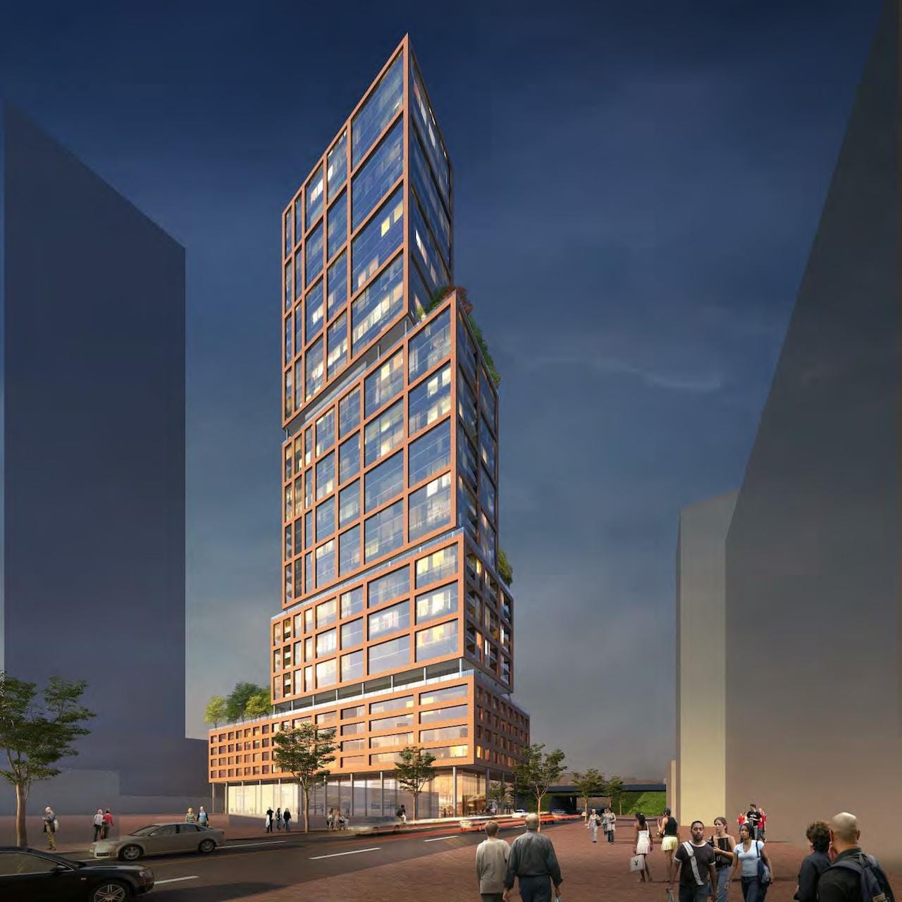 No. 31 Parliament Condos full exterior rendering at dusk.