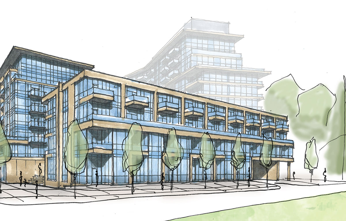Sketch of 1345 Lakeshore Road St. James Towns.
