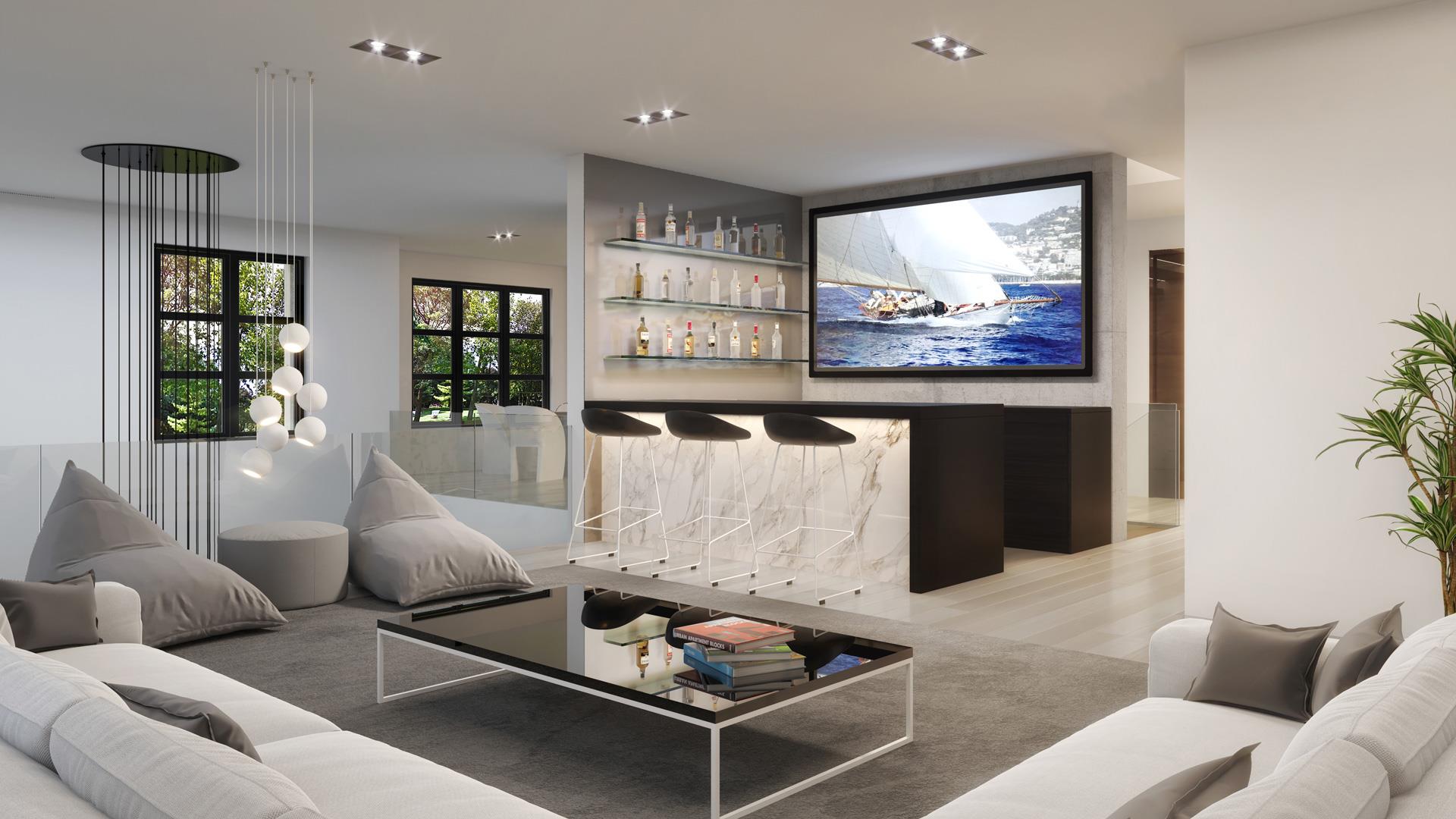 Rendering of 469 Spadina Homes interior bar.