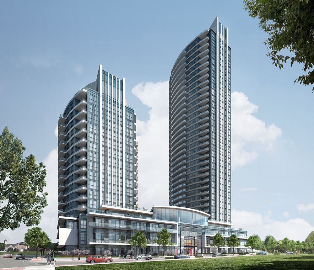 Exterior rendering of Perla Towers.