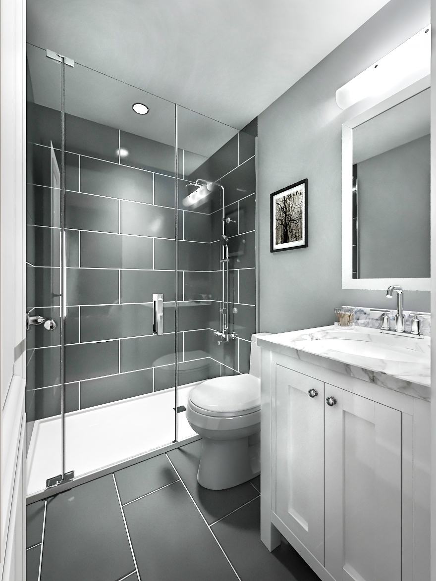 Rendering of Terraces at Eglinton interior bathroom.