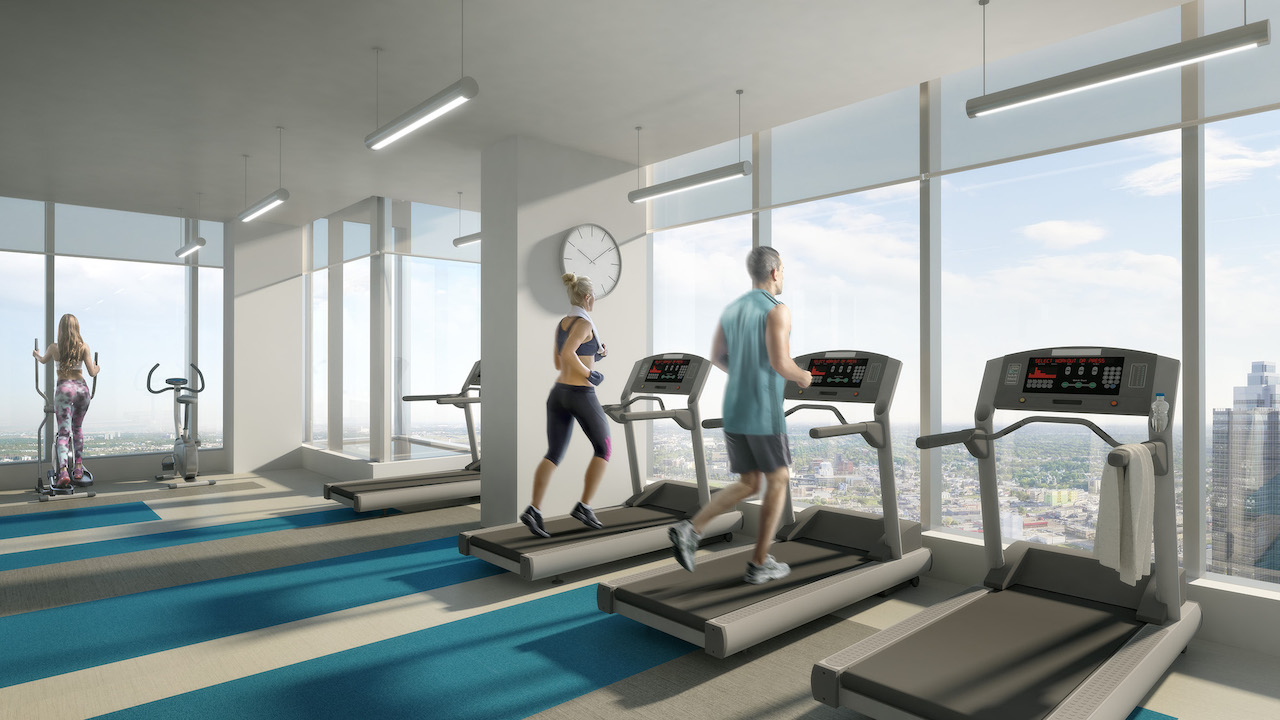 Rendering of SKY Residences at ICE District Fitness Centre.