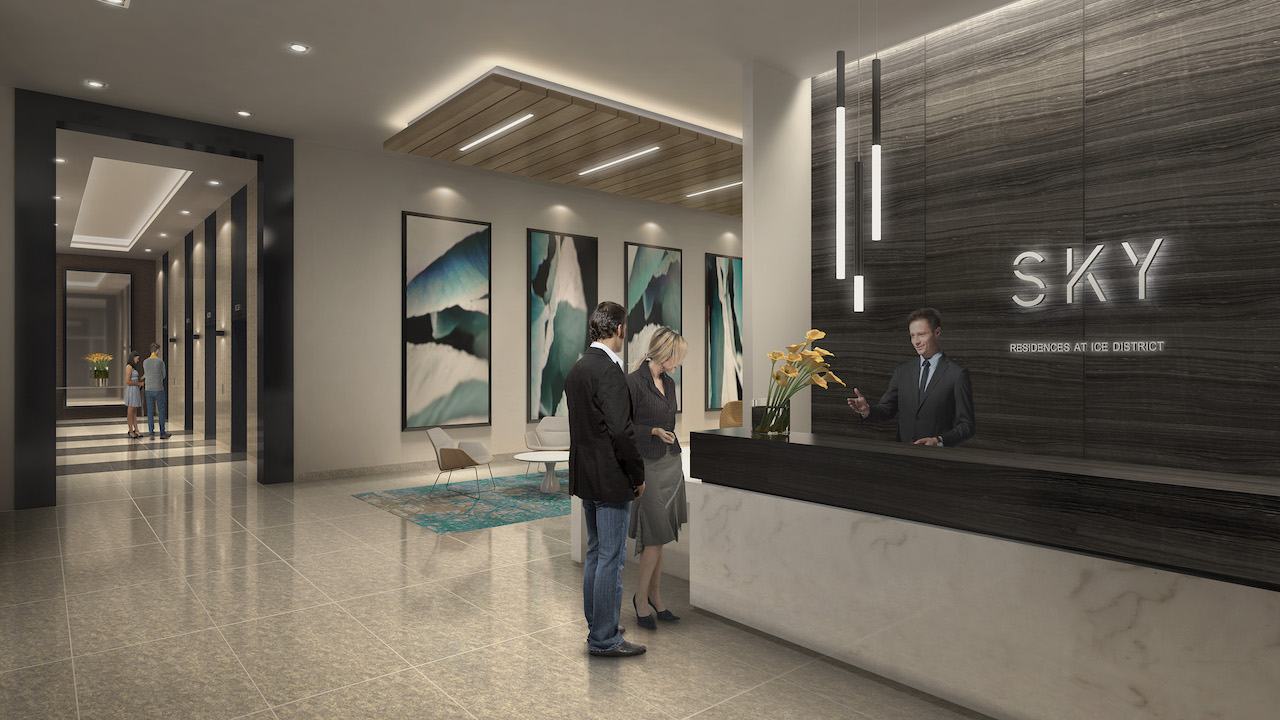 Rendering of SKY Residences at ICE District Lobby.