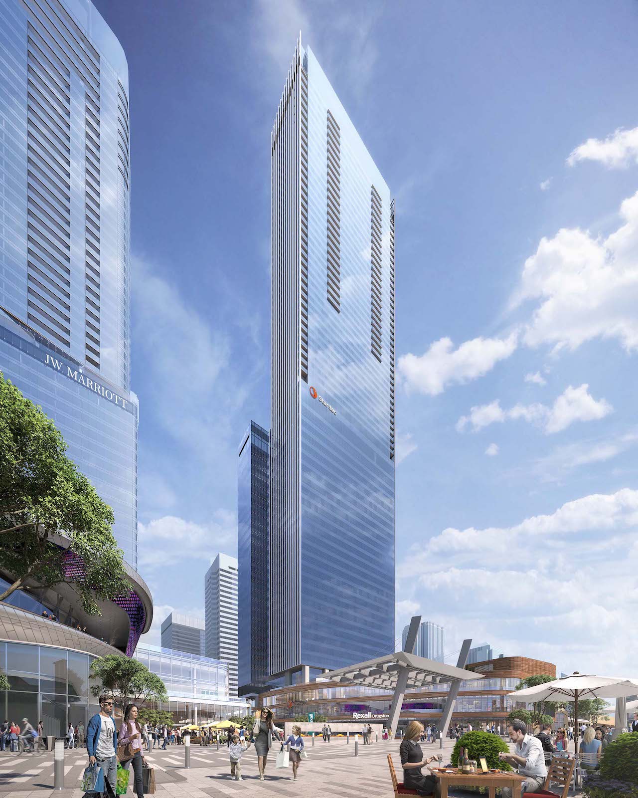 Rendering of SKY Residences Stantec building exterior in full.