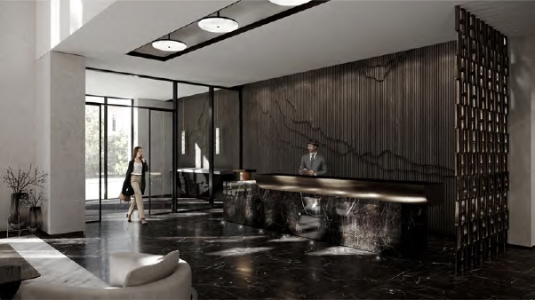 Rendering of The Forest Hill Private Residences concierge.