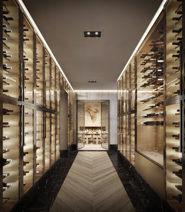 Rendering of The Forest Hill Private Residences exclusive wine collection.