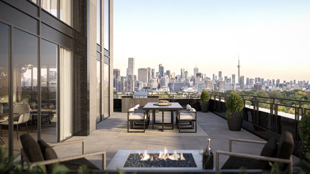 Rendering of The Forest Hill Private Residences terrace.