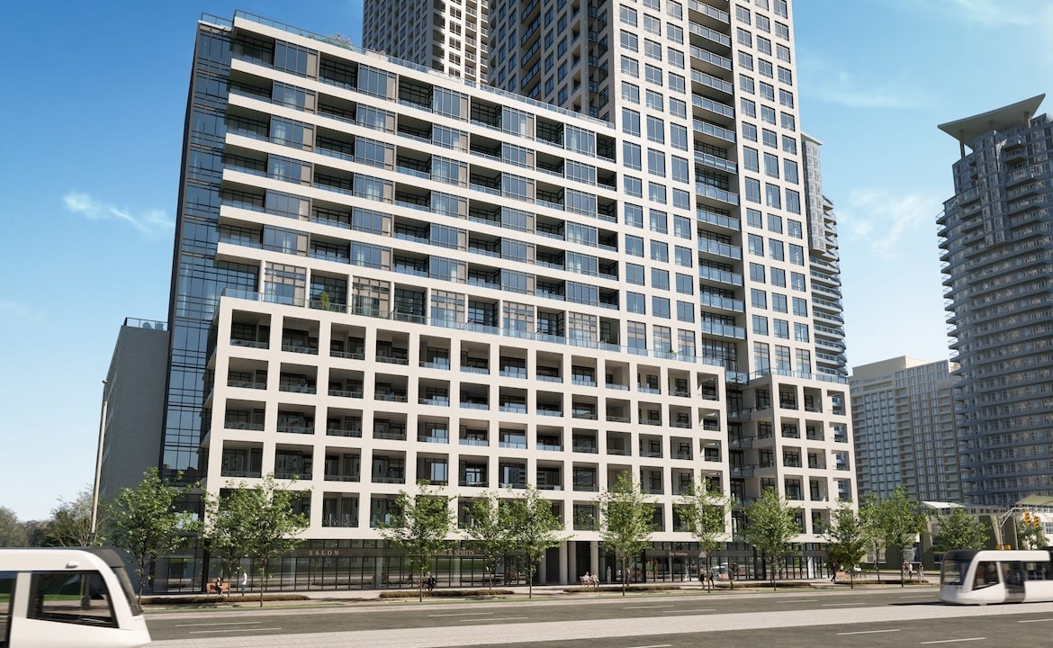 Rendering of ORO Condos streetscape