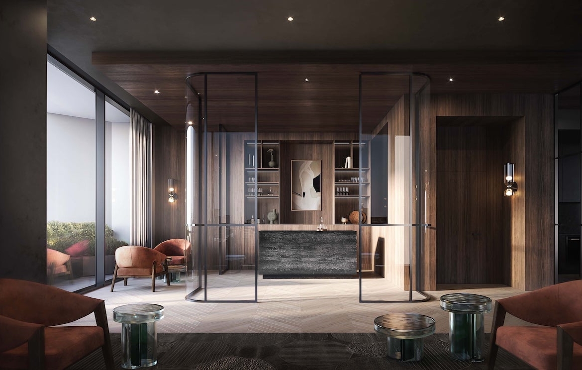 Rendering of One Delisle Condos Wine and Cocktail lounge