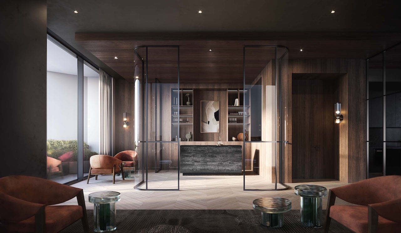 Rendering of One Delisle Condos Wine and Cocktail lounge
