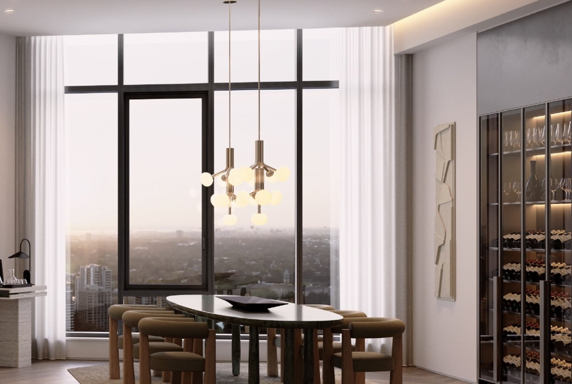 Rendering of One Delisle Condos Dining Room