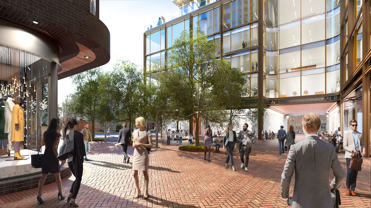 Rendering of 88 Queen Condos street area.