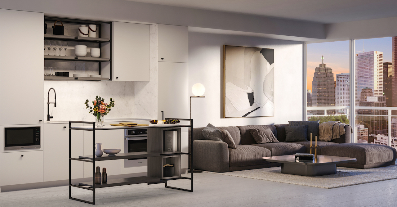 Rendering of 88 Queen Condos suite interior.