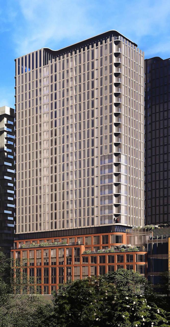 Exterior rendering of 88 Queen Condos 2/2 smaller buildings.