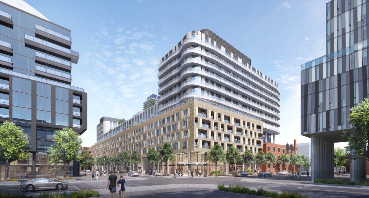 Rendering of Canary House exterior at Cooperage St Toronto