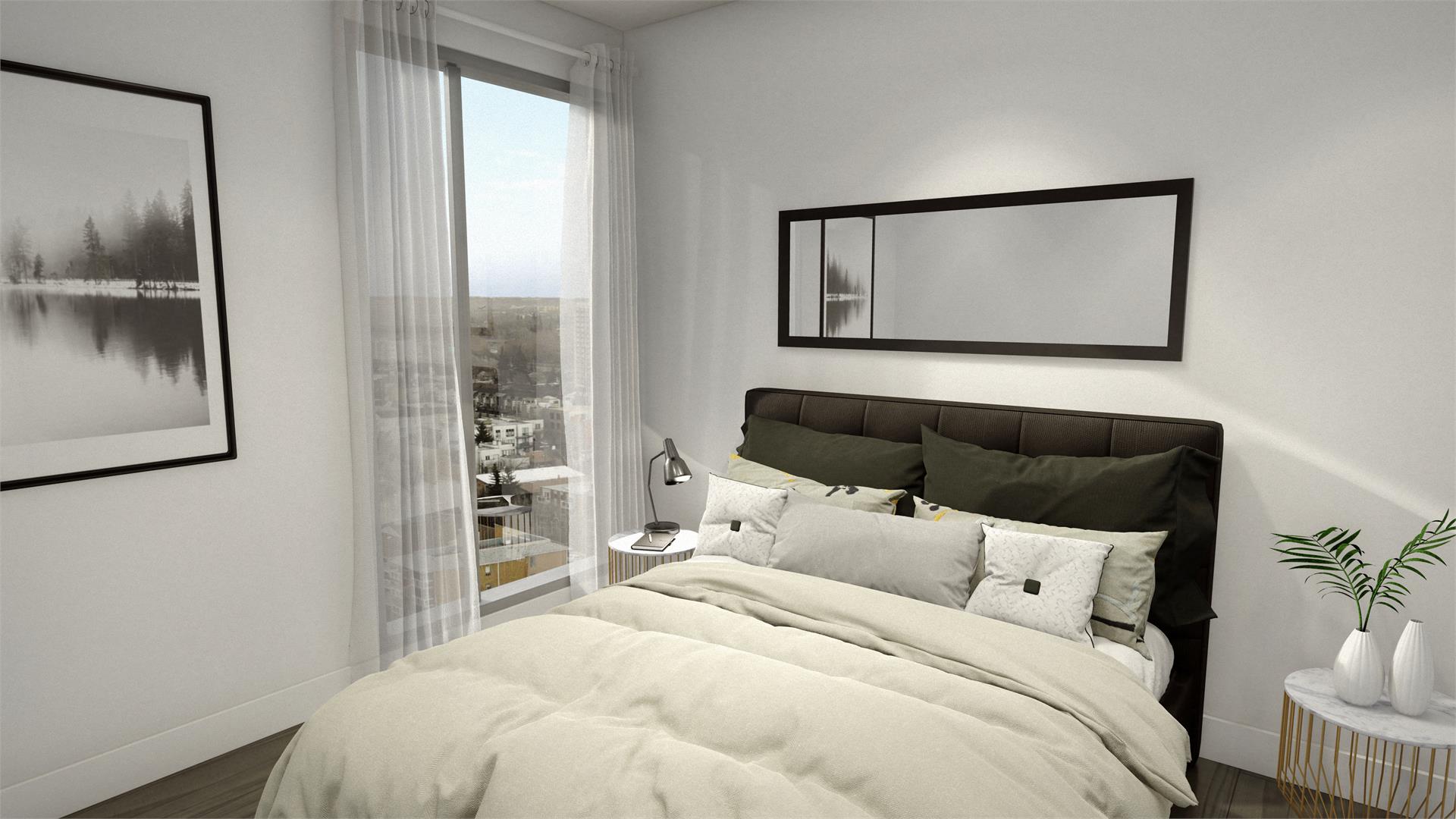 Rendering of Era Condos suite interior bedroom.