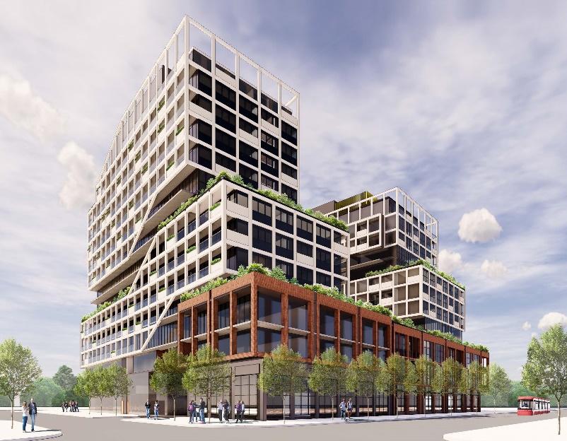Rendering of SQ3 Condos facing right.