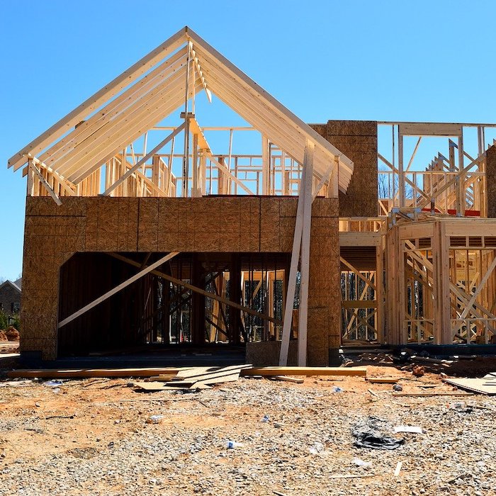 New home under construction.
