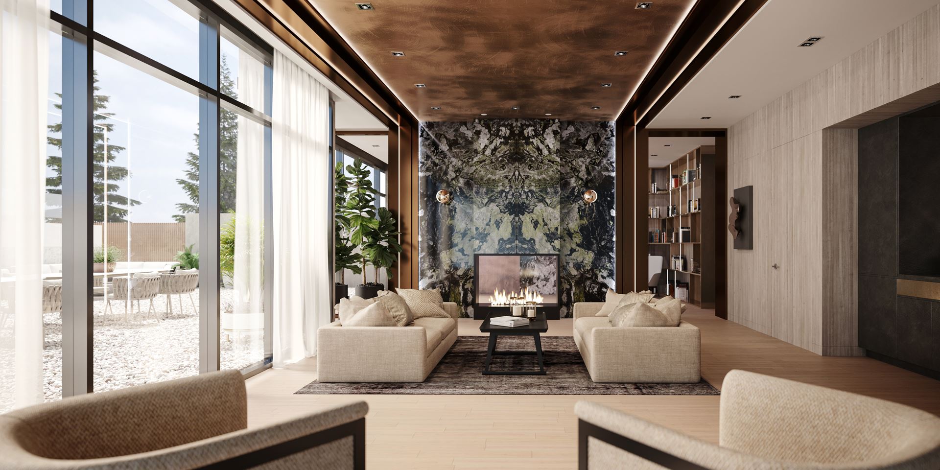 Rendering of 8188 Yonge Condos party room.