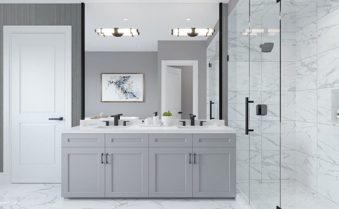 Rendering of Harbour Place Towns ensuite bathroom