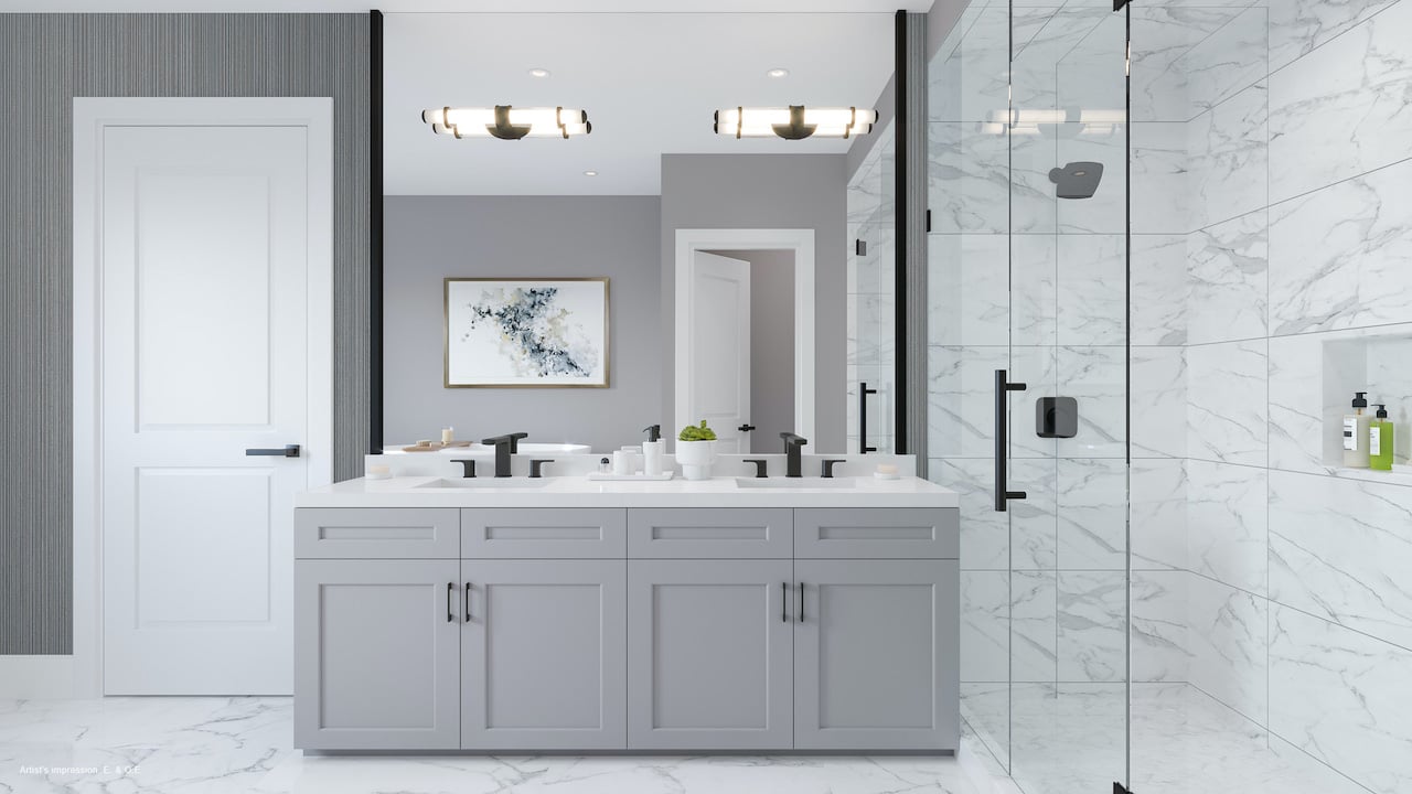 Rendering of Harbour Place Towns ensuite bathroom